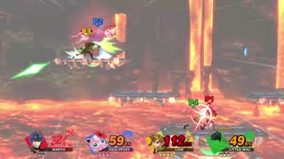 Marth Vs Jigglypuff Vs Link Vs Little Mac on Norfair (Super Smash Bros Ultimate)