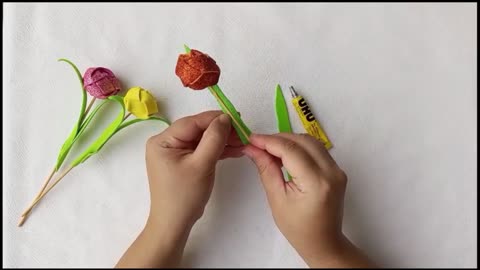 DIY - Rose Flower From Glitter Paper | How To Make Rose | Foam Paper Rose | Paper Flower| Easy Craft
