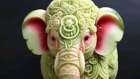 Animal fruit carving