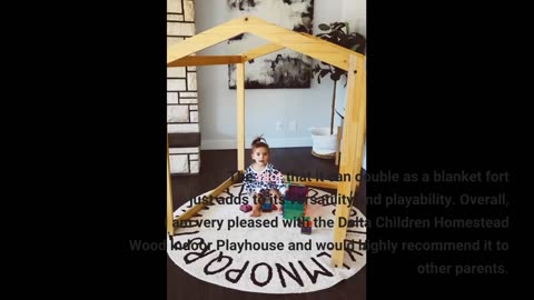 Read Reviews: Delta Children Homestead Wood Indoor Playhouse - Greenguard Gold Certified, Natur...
