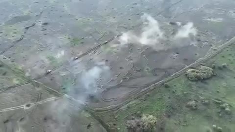 A Russian UR-77 exploded on a mine.