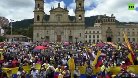 Thousands of protesters marched through Bogota denouncing the Colombian President