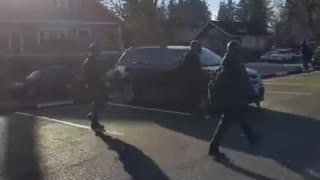 Patriots Try To Escape The Mob In Olympia As Police Watch And Vehicles Get Shot At By AntiFa