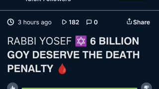 Rabbi Says 7 Billion Goy Must Die