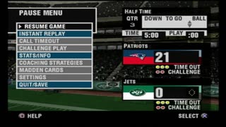 Madden NFL 2004 Franchise Year 1 Week 16 Patriots At Jets
