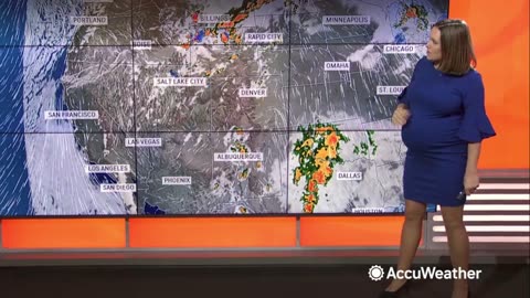 Busty big belly pregnant Melissa's weather forecast (10/21/23)