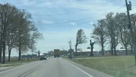 Driving through town