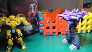 Transformers stop motion bumblebee gets himself into a pickle