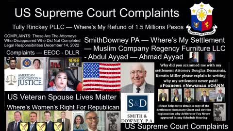 Smith Downey PA Baltimore MD - US Supreme Court Complaints -Philippines Star - Manila Bulletin - President BongBong Marcos - President Biden - President Trump - Regency Furniture LLC Corporate Office Headquarters - Abdul Ayyad - Ahmad Ayyad - DCBAR