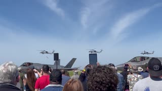 HELICOPTER FLAG PASS - ALL 3 ARE FEMALE PILOTS!