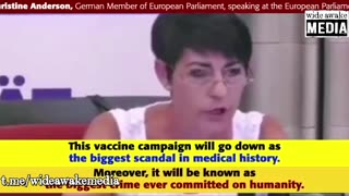 MEP Christine Anderson at the European Parliament: 'biggest crime ever committed on humanity.'..