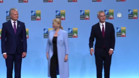 Stoltenberg greets the leaders who will attend the NATO Heads of State and Government Summit