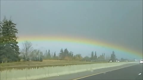 Perfect rainbow in the sky