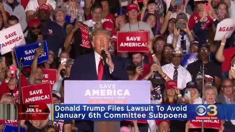 Former President Donald Trump files lawsuit to avoid Jan. 6 committee subpoena