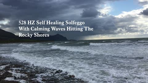 Healing solfeggo with waves crashing on rocky shores 528HZ