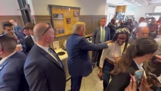 Trump makes a stop at Chick fil A