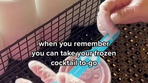 when you remember you can take your frozen cocktail to-go