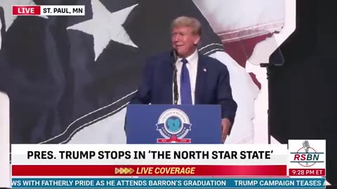 Trump’s inner comedian comes out as the podium nearly collapses