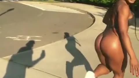 OILED BLACK ASS #3 🛹🛹🛹🖤🖤🖤🤎🤎🤎 Sweet Black Ass on a Skate board