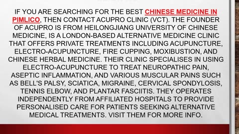 Best Chinese Medicine in Pimlico