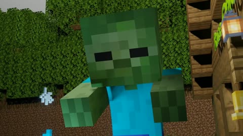 Minecraft animations video, happening in night in night