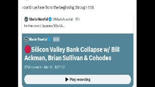 Silicon Valley Bank SIVB Collapse - Bill Ackman - Mar 11, 2023