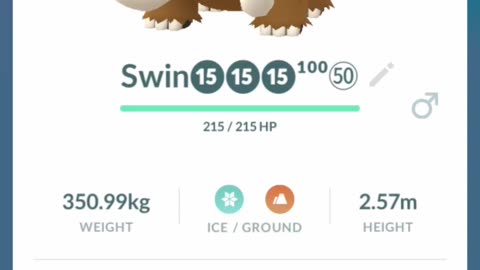 Maxed Out 100% Iv Swinub Evolves Into Powerful Mamoswine At Level 50 In Pokémon Go!