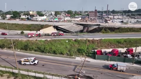 I95 bridge collapse Road closed after truck fire in Philadelphia USA TODAY