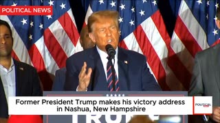 Former President Trump makes his victory address in Nashua, New Hampshire.