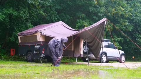 Camping alone in rain #rumble #campinglife