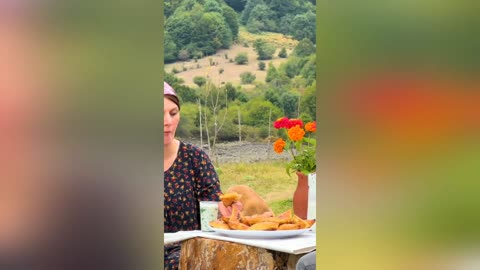 Delicious Samsa! Juicy and Nutritious Dish in the Mountains of Azerbaijan! ASMR Cooking