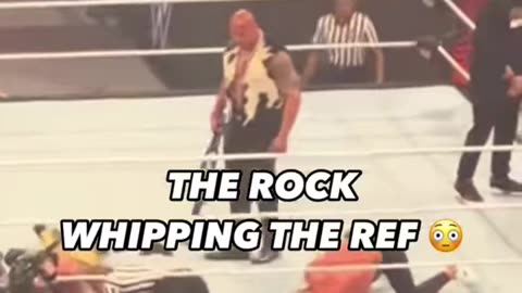 The Rock whips Referee on Raw | April 1, 2024 #wrestleMania #trending #wwe #romanreigns