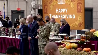 Biden visits military at Fort Bragg for Thanksgiving