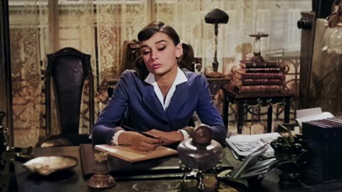Audrey Hepburn Love in the Afternoon 1957 scene 2 remastered 4k