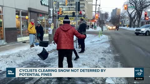 Cyclists not deterred by potential snow-clearing fines