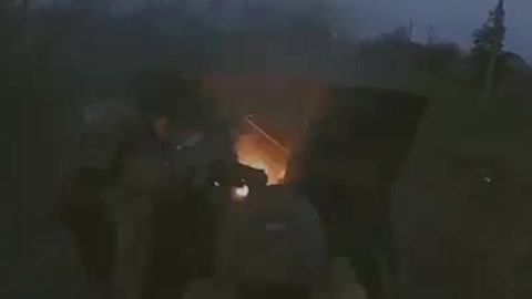 Moment Ukrainian Heavy Machine Gunners Fire At Russian Enemy