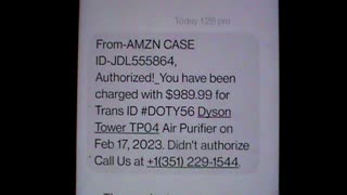 Calling Number Listed In Text Message About Alleged Dyson Tower From Amazon: 351-229-1544, 3/24/23