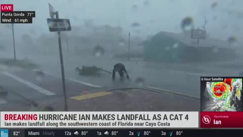 Jim Cantore literally hit by a flying tree branch during a live report