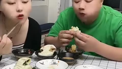 Husband and wife Eating funny video