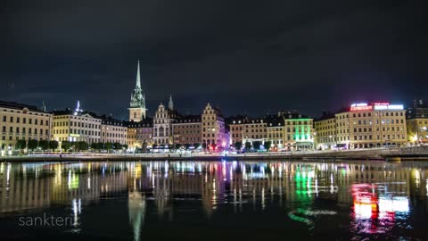 Breathtaking time lapse of Stockholm at night