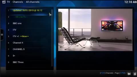 XBMC Kodi How to setup guide IPTV Live TV channels over 7000