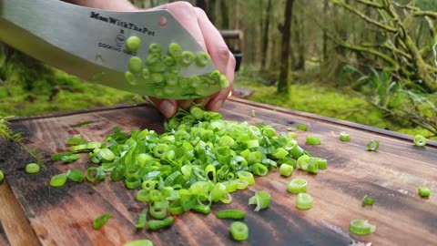 Lemon Crunchy Chicken cooked in the middle of the forest. ASMR cooking