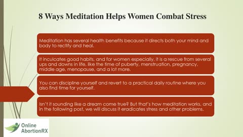 8 Ways Meditation Helps Women Combat Stress