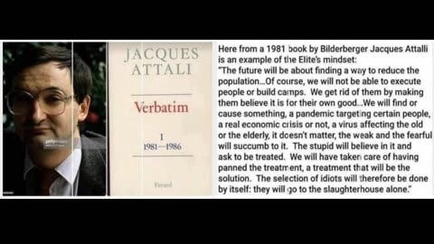 An extract from the book Verbatim, by Bilderberger group member Jacques Attali.