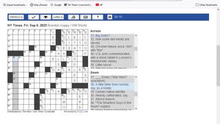 NY Times Crossword 4 Aug 23, Friday, Part 1