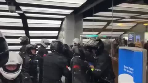 French Police Beating Innocent People