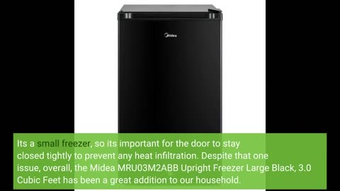 Midea MRU03M2ABB Upright Freezer Large Black, 3.0 Cubic Feet