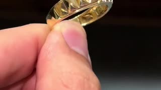 Men's Natural Diamond & Real Gold Wedding Band