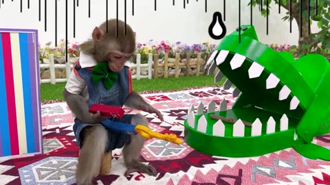 Babby monkey VS Crocodile Dentist How to Open the Mystery Box