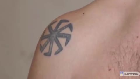Ukrainian Neo Nazi with Nazi Tattoo captured